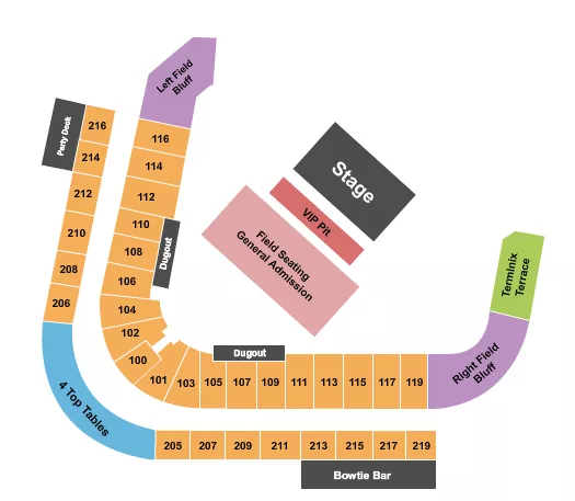 seating chart for Autozone Park - Concert - eventticketscenter.com
