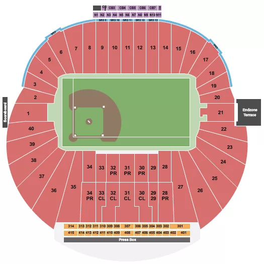 seating chart for Autzen Stadium - Savannah Bananas - eventticketscenter.com