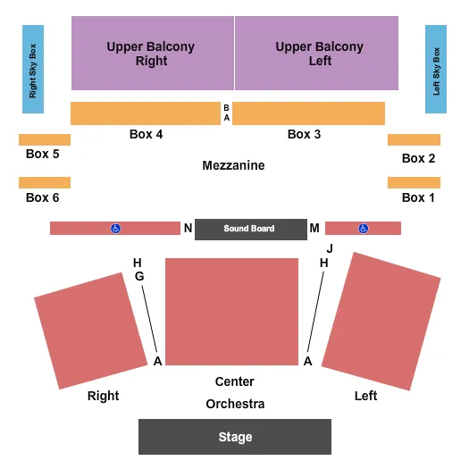 seating chart for Avalon Theatre - MD - Endstage 2 - eventticketscenter.com