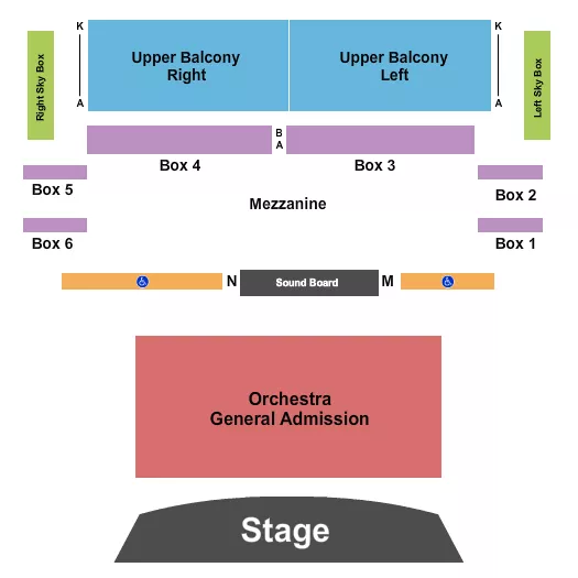 seating chart for Avalon Theatre - MD - Endstage GA - eventticketscenter.com