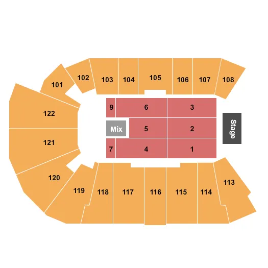 seating chart for Avenir Centre - Endstage 2 - eventticketscenter.com