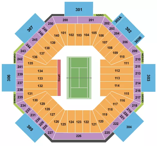 seating chart for Sobeys Stadium - Tennis 2 - eventticketscenter.com