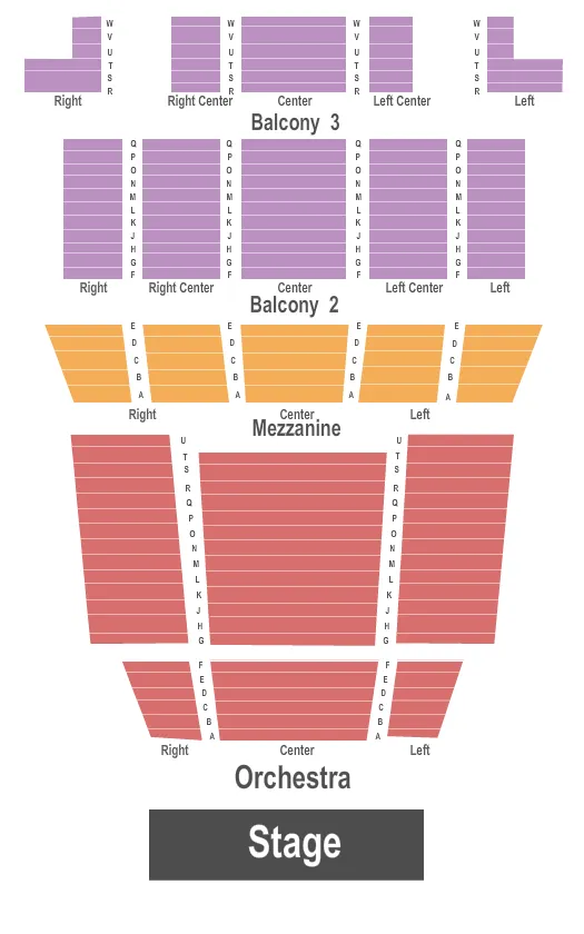 seating chart for UNCG Auditorium - Endstage - eventticketscenter.com