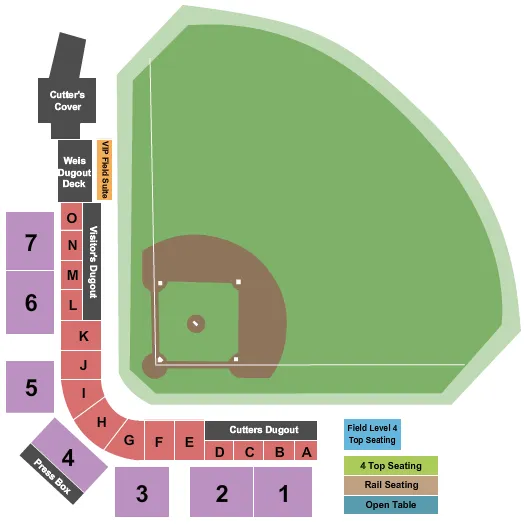 seating chart for Journey Bank Ballpark at Historic Bowman Field - Baseball - eventticketscenter.com