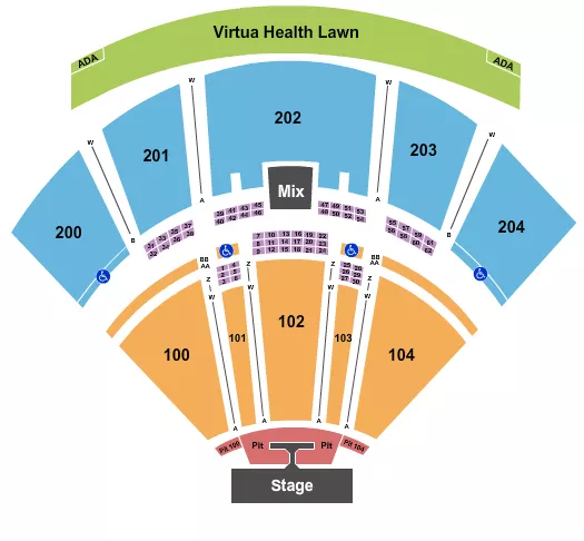 seating chart for Freedom Mortgage Pavilion - Endstage Pit w/Catwalk - eventticketscenter.com