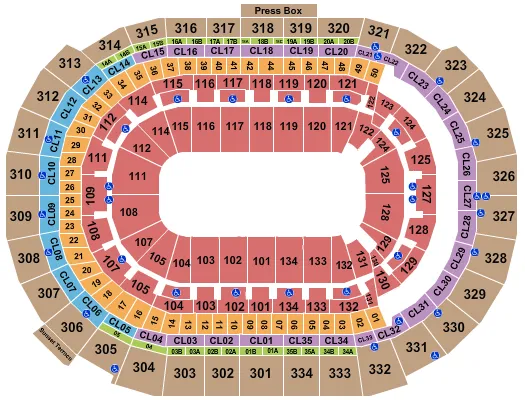 seating chart for Amerant Bank Arena - Open Floor 2 - eventticketscenter.com