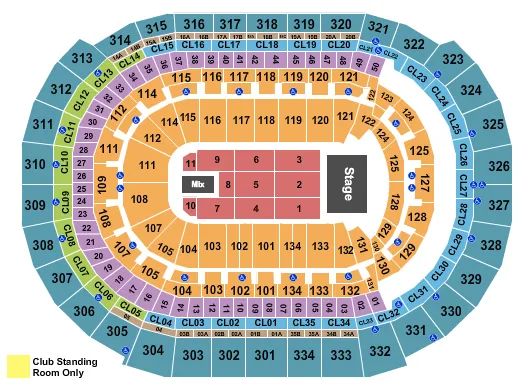 seating chart for Amerant Bank Arena - The Eagles - eventticketscenter.com
