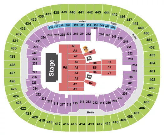 seating chart for BC Place Stadium - Endstage GA Pit - eventticketscenter.com