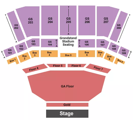 seating chart for BECU Live at Northern Quest Resort & Casino - Endstage GA/Gold/Floor - eventticketscenter.com