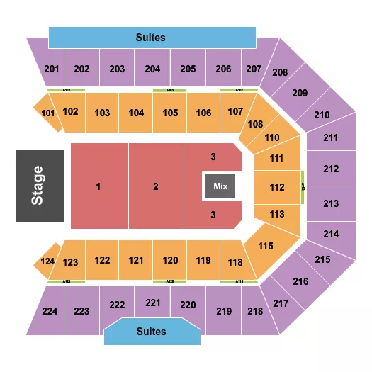 seating chart for BMO Center - Rockford - Endstage 3 - eventticketscenter.com