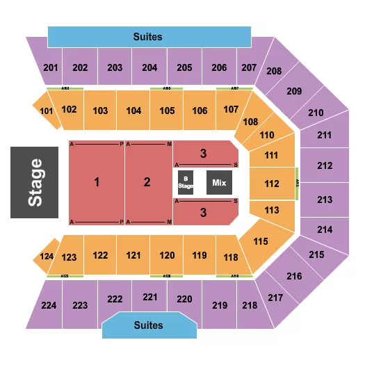 seating chart for BMO Center - Rockford - Sugarland 1 - eventticketscenter.com