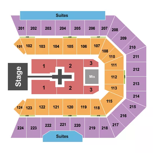 seating chart for BMO Center - Rockford - TobyMac - eventticketscenter.com