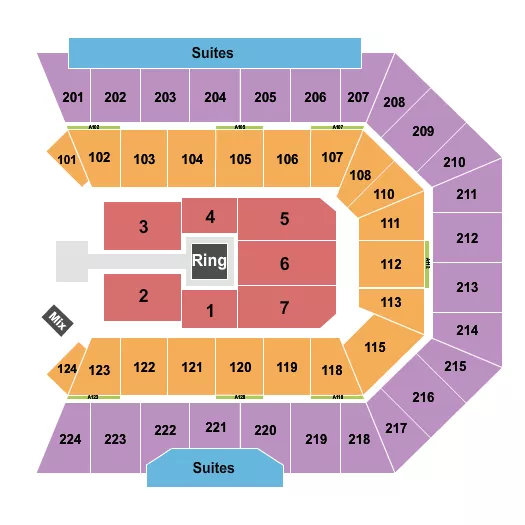 seating chart for BMO Center - Rockford - WWE 2 - eventticketscenter.com