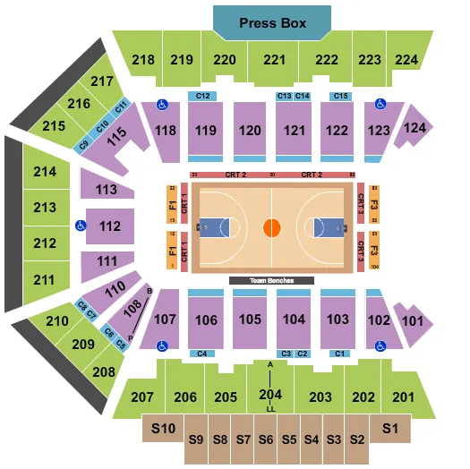 seating chart for BMO Harris Bank Center - Basketball - Globetrotters - eventticketscenter.com