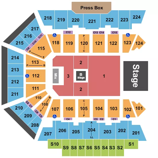 seating chart for BMO Harris Bank Center - Casting Crowns - eventticketscenter.com