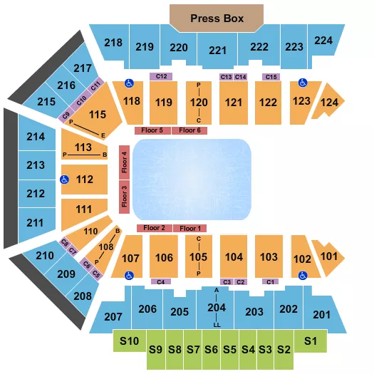 seating chart for BMO Harris Bank Center - Crystal - eventticketscenter.com