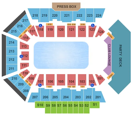 seating chart for BMO Harris Bank Center - Disney On Ice 3 - eventticketscenter.com