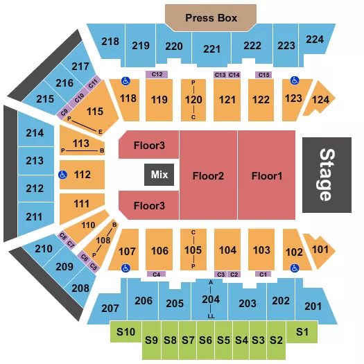 seating chart for BMO Center - Rockford - Endstage 2 - eventticketscenter.com