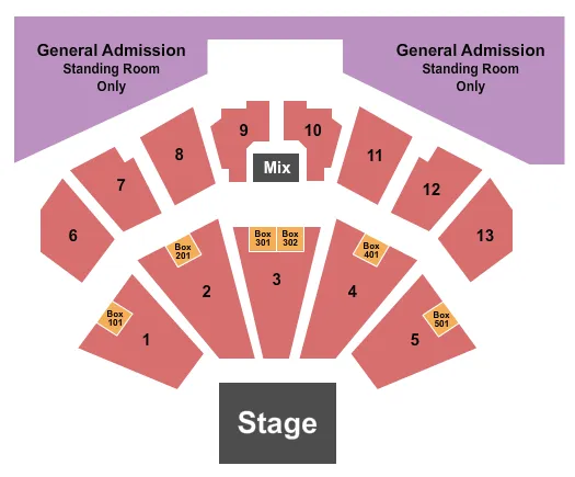 seating chart for BMO Harris Pavilion - End Stage 2 - eventticketscenter.com