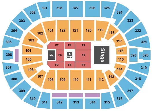 seating chart for BOK Center - Air1 Worship Now - eventticketscenter.com