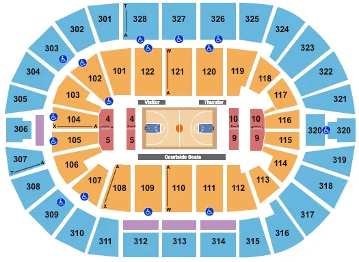 seating chart for BOK Center - Basketball - eventticketscenter.com