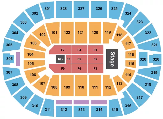 seating chart for BOK Center - Endstage 5 - eventticketscenter.com