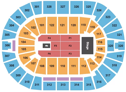 seating chart for BOK Center - Endstage 6 - eventticketscenter.com