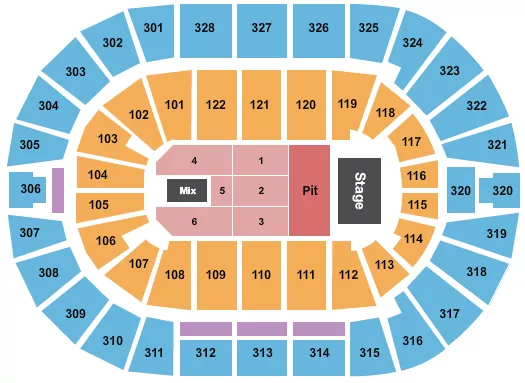 seating chart for BOK Center - Endstage GA Pit - eventticketscenter.com