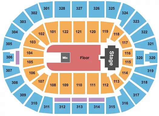 seating chart for BOK Center - Endstage GA Floor w/ Catwalk - eventticketscenter.com