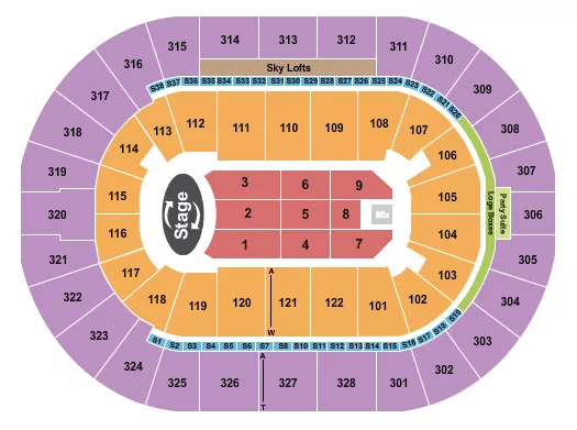 seating chart for BOK Center - Garth Brooks - eventticketscenter.com