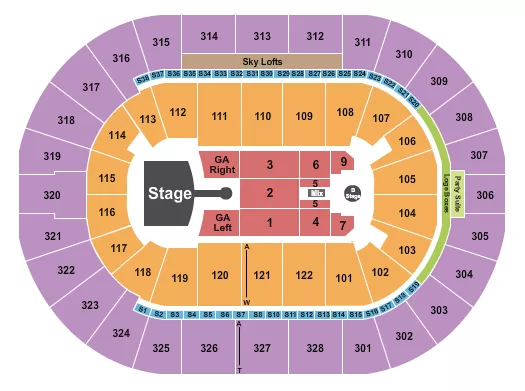 seating chart for BOK Center - Greta Van Fleet - eventticketscenter.com