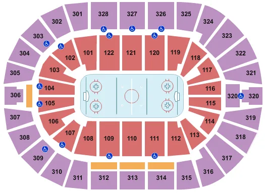 seating chart for BOK Center - Hockey - eventticketscenter.com