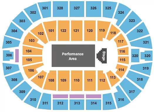seating chart for BOK Center - Performance Arena - eventticketscenter.com