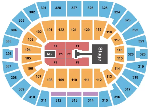 seating chart for BOK Center - Pink 2023 - eventticketscenter.com
