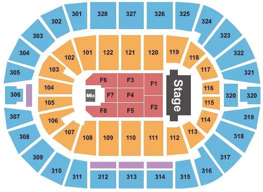 seating chart for BOK Center - TSO 2023 - eventticketscenter.com