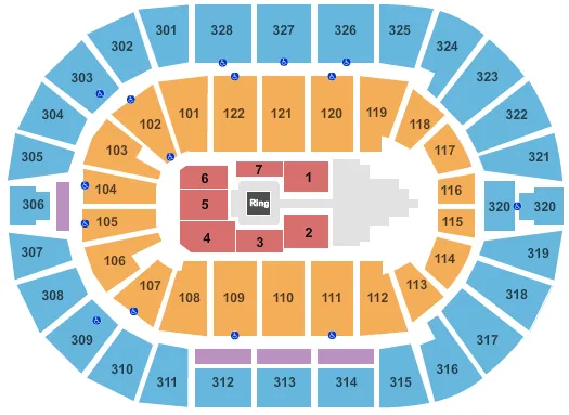 seating chart for BOK Center - WWE 2 - eventticketscenter.com