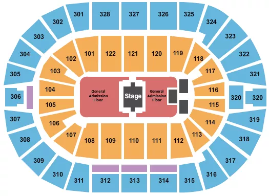 seating chart for BOK Center - Zach Bryan - eventticketscenter.com