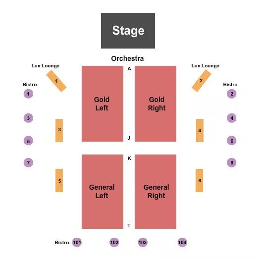 seating chart for Bacchus Landing - End Stage - eventticketscenter.com
