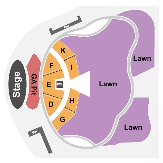 seating chart for Back Waters Stage at Q Casino and Hotel - Endstage GA 2 - eventticketscenter.com