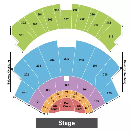 seating chart for Bakkt Theater At Planet Hollywood - Endstage Gold Circle 2 - eventticketscenter.com