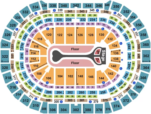 seating chart for Ball Arena - Benson Boone - eventticketscenter.com