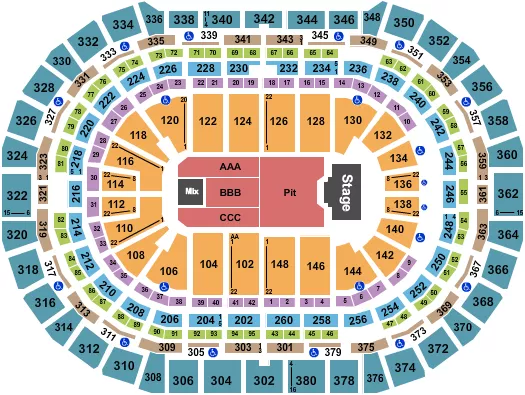 seating chart for Ball Arena - Billy Strings - eventticketscenter.com