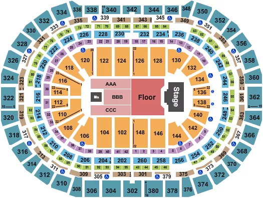 seating chart for Ball Arena - Billy Strings - eventticketscenter.com