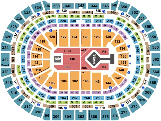 seating chart for Ball Arena - Blink 182 2024 - eventticketscenter.com