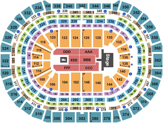 seating chart for Ball Arena - Bryan Adams - eventticketscenter.com