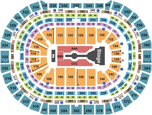 seating chart for Ball Arena - Cardi B - eventticketscenter.com