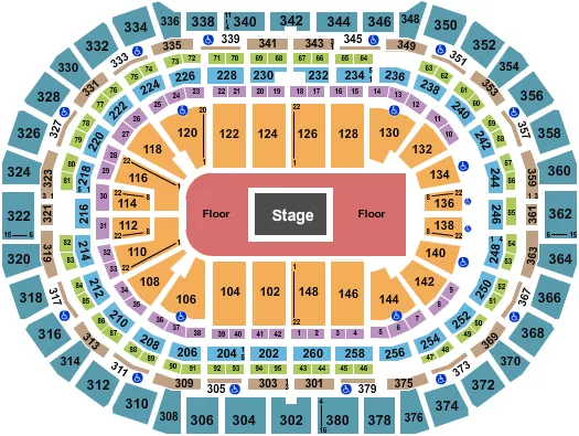 seating chart for Ball Arena - Center Stage 2 - eventticketscenter.com