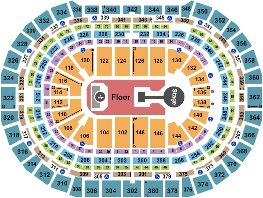 seating chart for Ball Arena - Childish Gambino - eventticketscenter.com