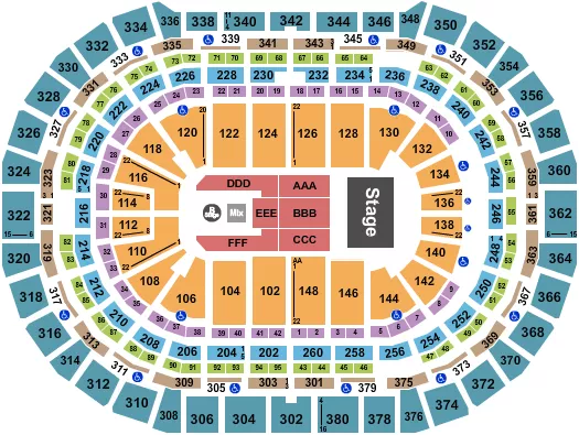 seating chart for Ball Arena - Chris Brown - eventticketscenter.com