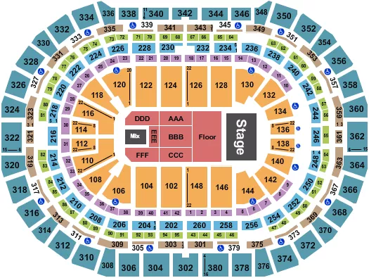 seating chart for Ball Arena - Daniel Caesar - eventticketscenter.com
